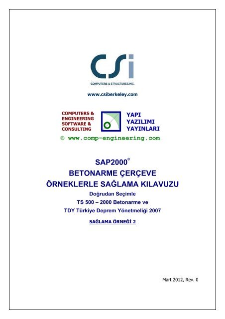 sap2000Â® betonarme Ã§erÃ§eve Ã¶rneklerle saÄlama kÄ±lavuzu