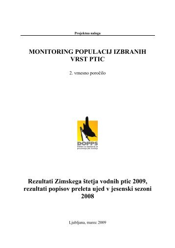 MONITORING POPULACIJ IZBRANIH VRST PTIC ... - Natura 2000