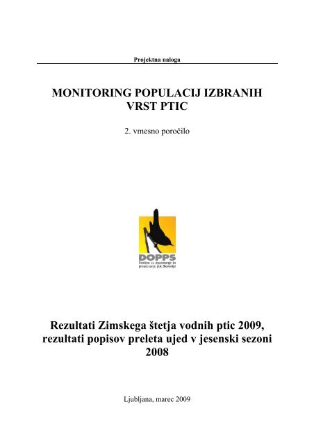 MONITORING POPULACIJ IZBRANIH VRST PTIC ... - Natura 2000