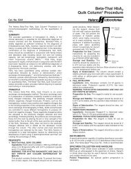 Beta-Thal HbA2 Quik Column® Procedure Helena Laboratories