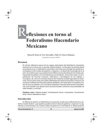 Reflexiones en torno al Federalismo Hacendario Mexicano