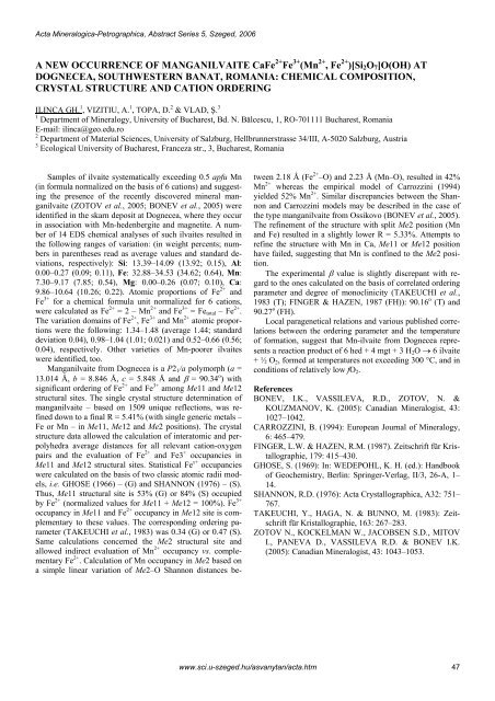 MSCC3 3rd MINERAL SCIENCES IN THE CARPATHIANS ...