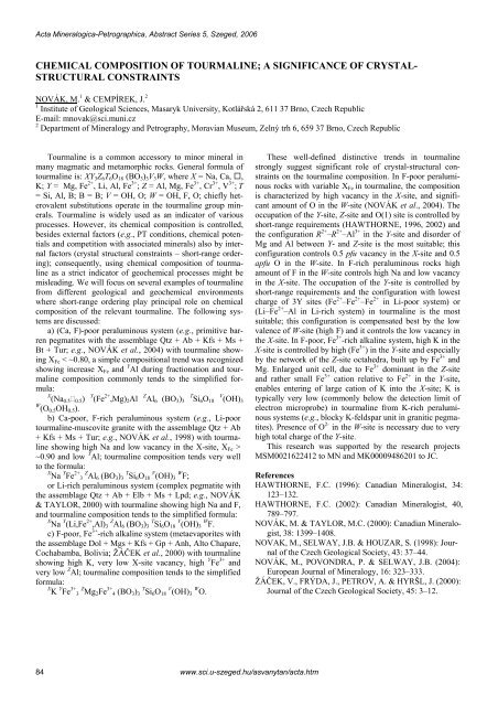 MSCC3 3rd MINERAL SCIENCES IN THE CARPATHIANS ...