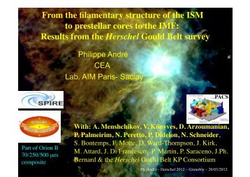 From the filamentary structure of the ISM to prestellar ... - Herschel