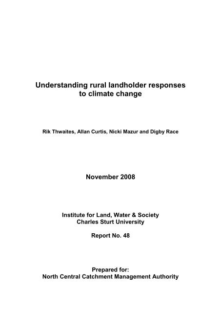 Understanding rural landholder responses to climate change