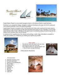 Swahili Beach Resort - Zoom Tanzania