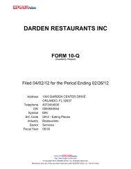 darden restaurants inc form 10-q - Investor Relations - Darden ...