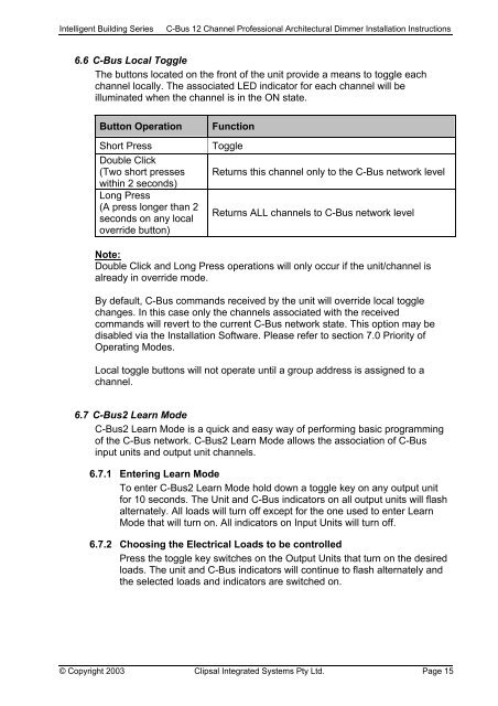 Installation Instructions - Clipsal