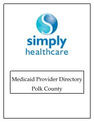 Medicaid Provider Directory Polk County - Simply Healthcare Plans
