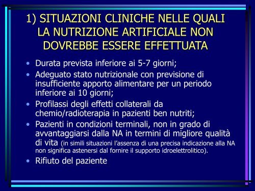 INDICAZIONI ALLA NUTRIZIONE ARTIFICIALE E CRITERI ... - Ipasvi