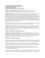 LIBRARY BOARD MEETING MINUTES - Lincoln City Libraries