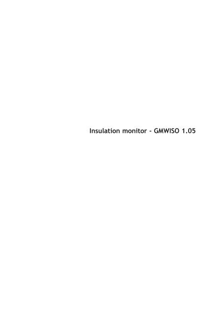 Insulation monitor - GMWISO 1.05 - gts generator. technik. systeme.