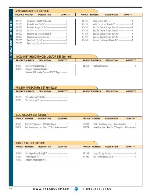 Surgery Center - Sklar Surgical Instruments