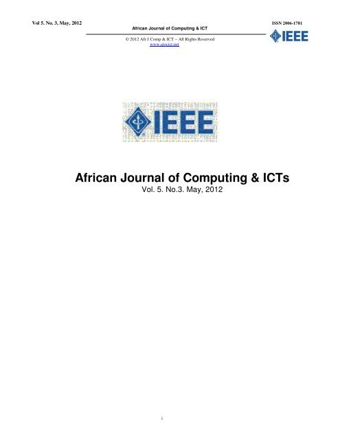 African Journal of Computing & ICTs - IEEE Afr J Comp & ICTs