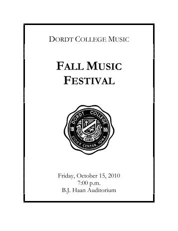 FALL MUSIC FESTIVAL - Dordt College