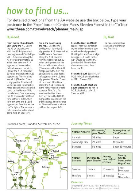 Elveden Forest Factsheet - Center Parcs