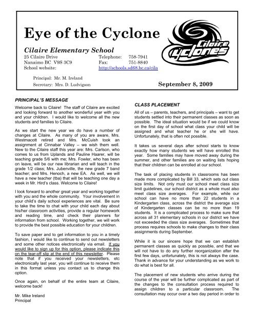 Eye of the Cyclone - Schools - School District 68