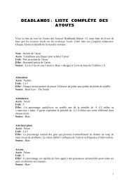 Deadlands - Liste complète des Atouts