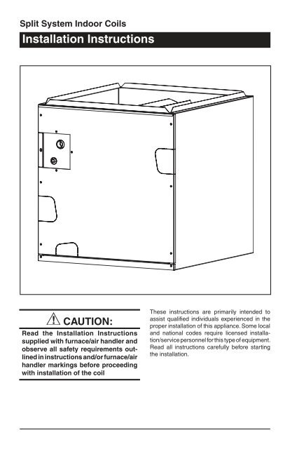 Installation Instructions - Nordyne