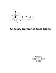 Ancillary Reference User Guide - CPSI Application Documentation
