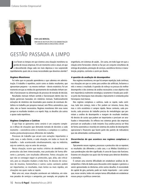 A EVOLUÃÃO DA INDÃSTRIA DE CELULOSE E ... - Revista O Papel