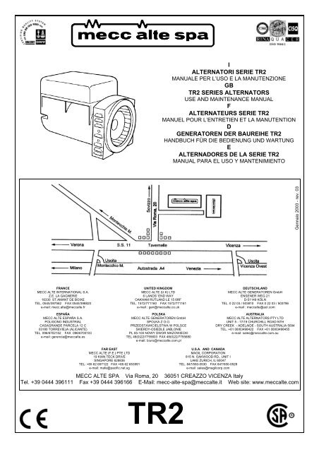 I ALTERNATORI SERIE TR2 GB TR2 SERIES ... - Mecc Alte SpA