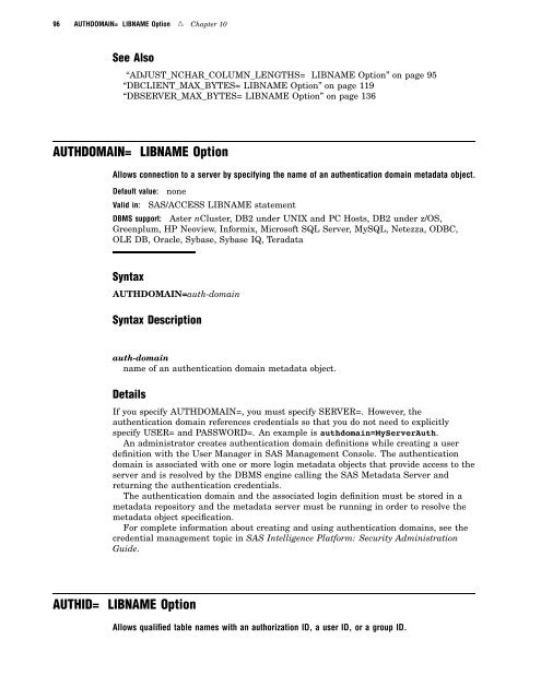 SAS/ACCESS 9.2 for Relational Databases: Reference, Fourth Edition