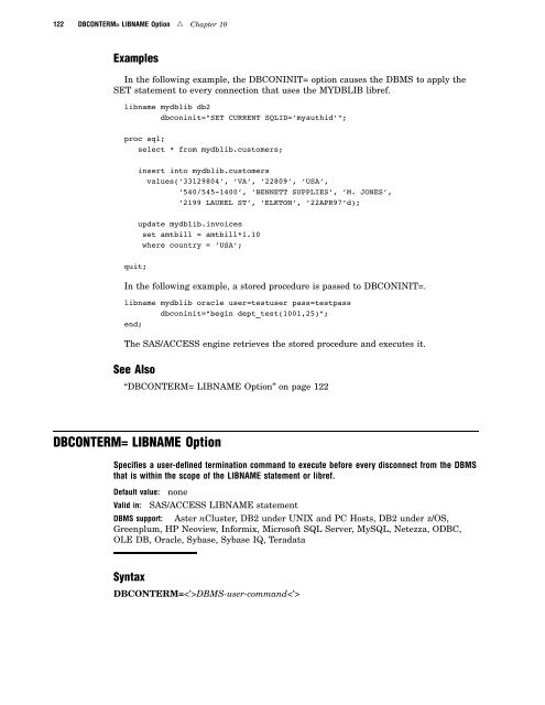 SAS/ACCESS 9.2 for Relational Databases: Reference, Fourth Edition