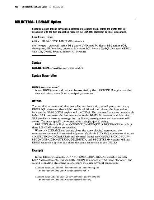 SAS/ACCESS 9.2 for Relational Databases: Reference, Fourth Edition