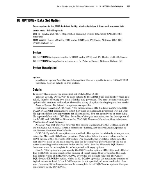 SAS/ACCESS 9.2 for Relational Databases: Reference, Fourth Edition