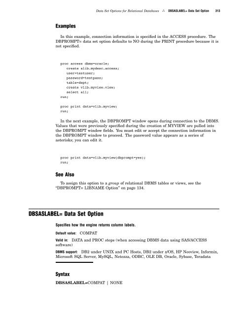 SAS/ACCESS 9.2 for Relational Databases: Reference, Fourth Edition