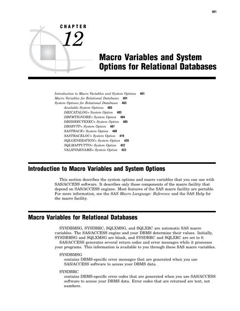 SAS/ACCESS 9.2 for Relational Databases: Reference, Fourth Edition