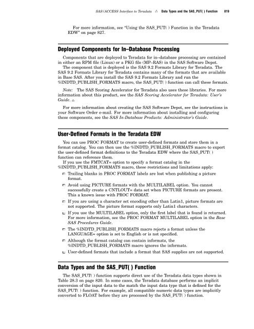 SAS/ACCESS 9.2 for Relational Databases: Reference, Fourth Edition