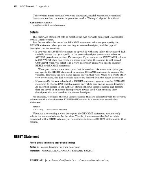 SAS/ACCESS 9.2 for Relational Databases: Reference, Fourth Edition