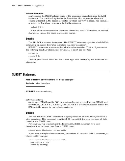 SAS/ACCESS 9.2 for Relational Databases: Reference, Fourth Edition