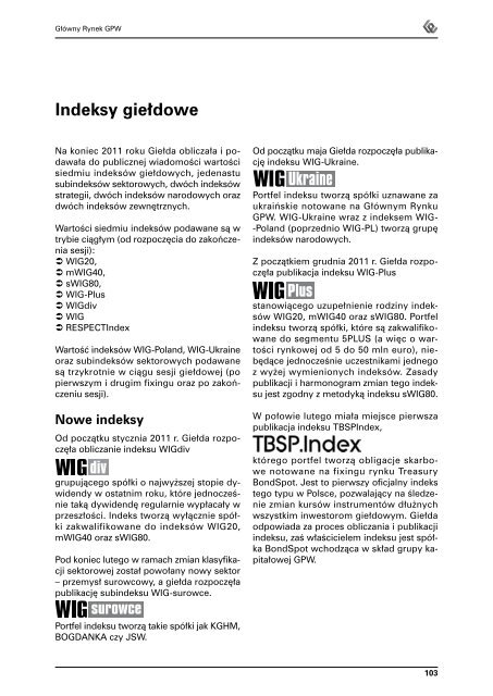 Rocznik GieÅdowy 2012 - GPW
