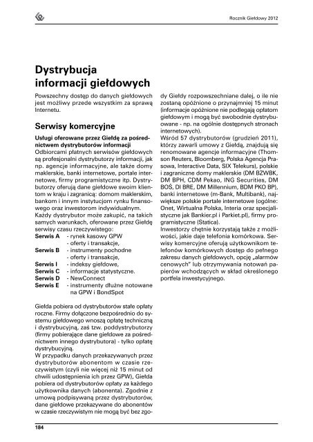 Rocznik GieÅdowy 2012 - GPW