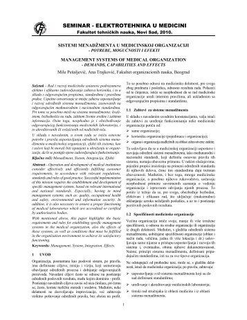 Sistemi menadÅ¾menta u medicinskoj organizaciji