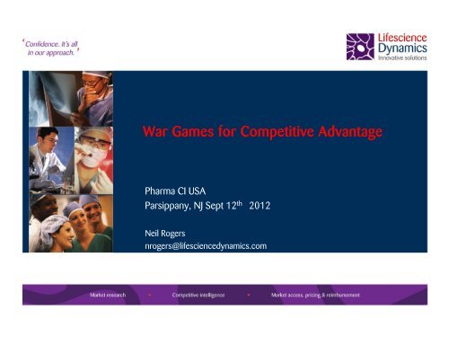 War Games for Competitive Advantage - Pharma Competitive ...
