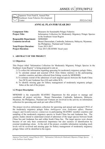 ANNEX 15 JTFII/WP12 - Seafdec