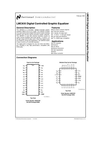 LMC835 Digital Controlled Graphic Equalizer - Komponenten