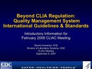 Beyond CLIA Regulation