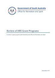 Review of ORS Grant Programs - Office for Recreation and Sport ...