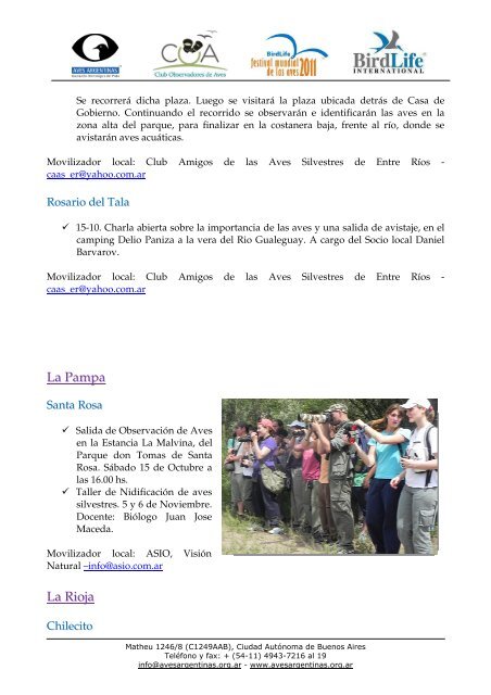 Descargar el reporte en formato PDF - Aves Argentinas