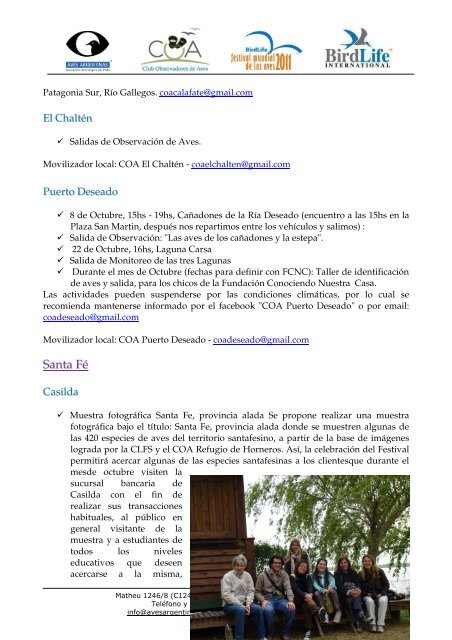 Descargar el reporte en formato PDF - Aves Argentinas