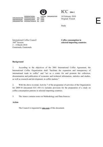 offee consumption in selected importing countries (ICC-104-1)