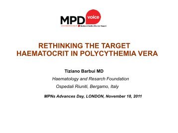 Re-thinking the Target Haematocrit in Polycythemia Vera - MPD Voice