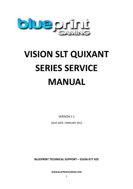 VISION SLT QUIXANT SERIES SERVICE MANUAL - Blueprint Gaming