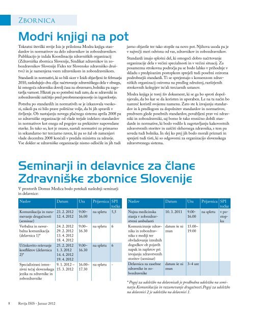 ISIS - Januar 2012 - ZdravniÅ¡ka zbornica Slovenije