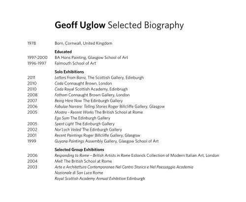 Geoff Uglow Letters from Barra - The Scottish Gallery